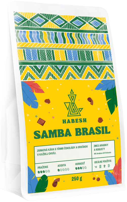 Zrnková káva Habesh Samba Brasil 250g